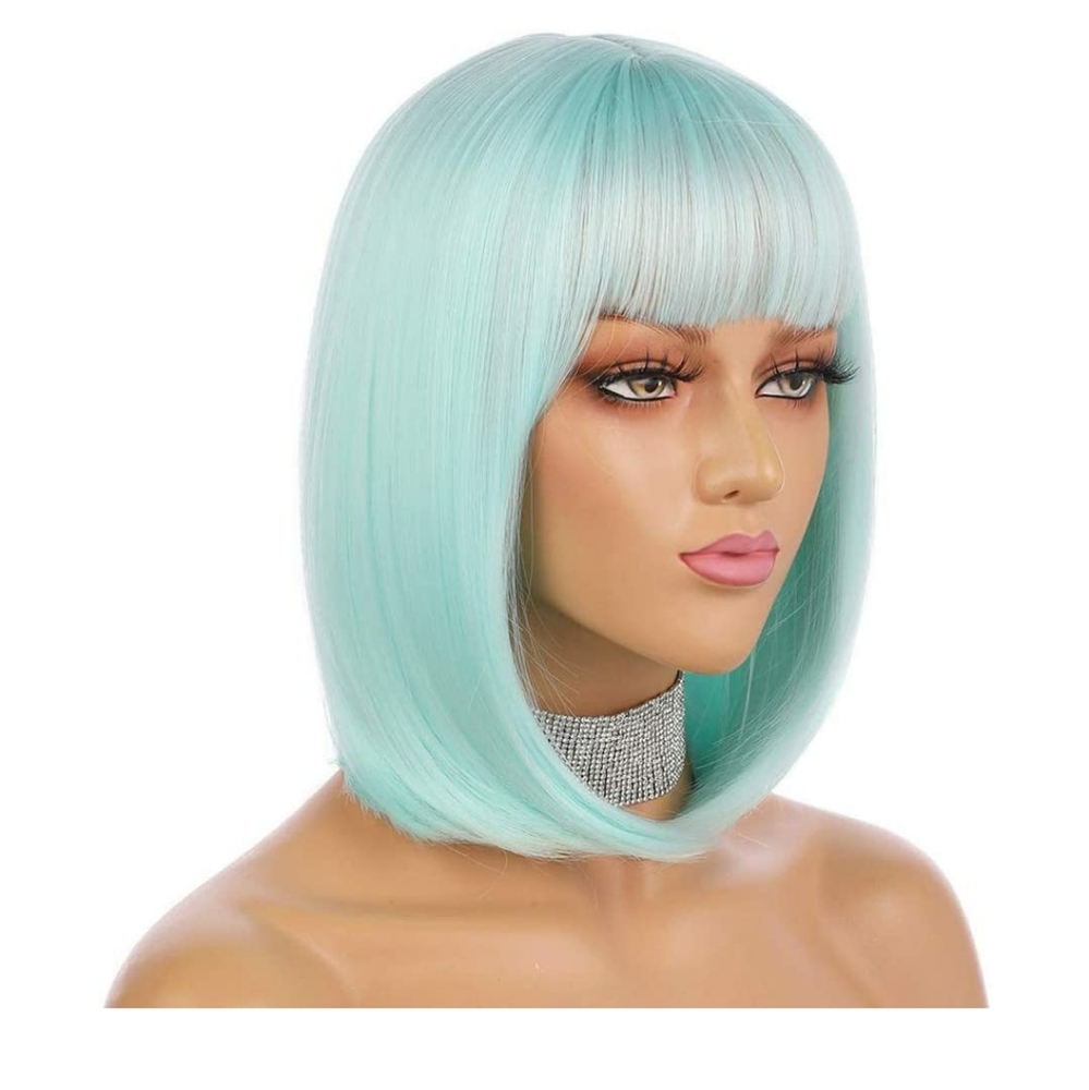 🆕️ Straight Short Bob Wigs 14" with Flat Bangs